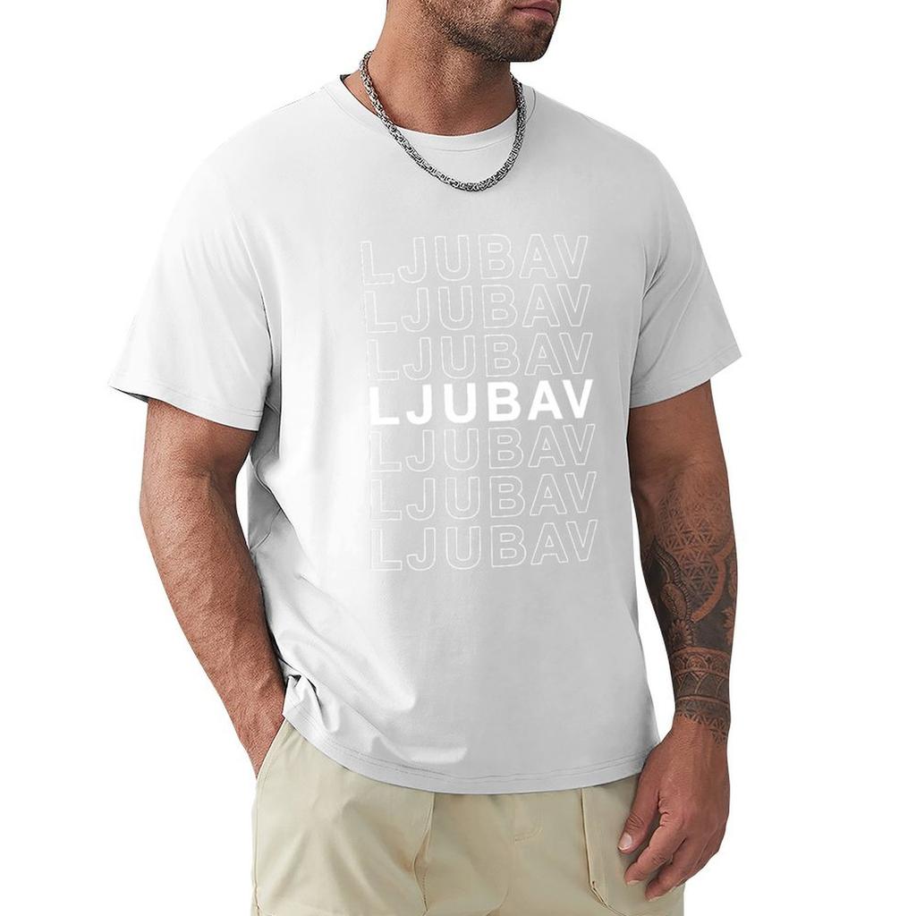 Ljubav white TShirt anime clothes oversized t shirt quickdrying men clothes