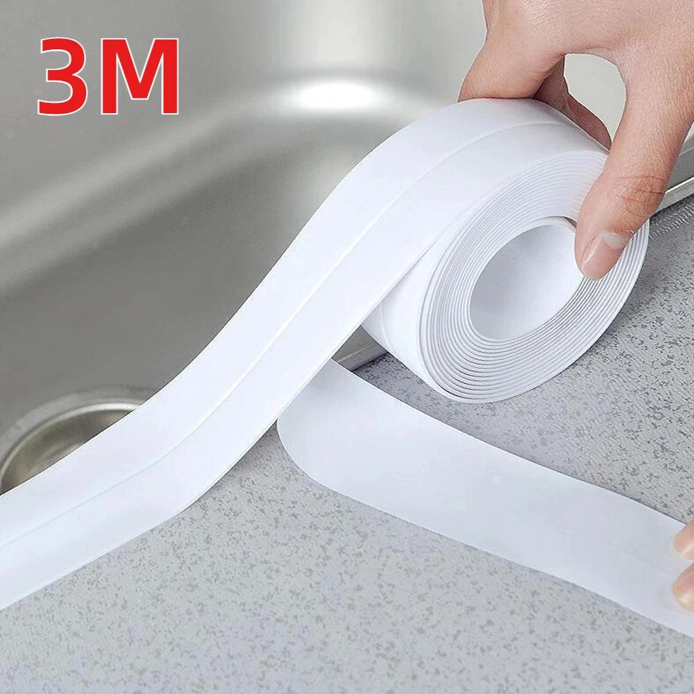 Kitchen Waterproof Accessories 3M Home Bathroom Waterproof Wall Sticker Sealing Tape PVC Adhesive Sealing Tape Sink Edge Tape
