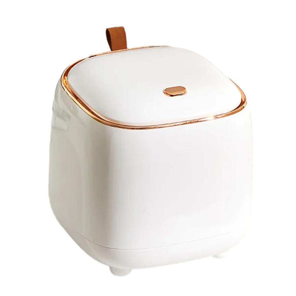 Desktop Trash Can Creative Luxury Dustbin Bin Household Mini Bedside Waste Bin Tea Table Small Garbage Bucket Office Supplies