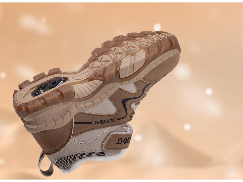 2025 г. Водонепроницаемые нескользящие зимние кожаные походные ботинки для мальчиков - Теплая, износостойкая уличная обувь