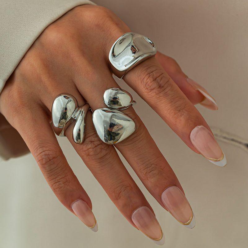 Three-Piece Irregular Glossy Ring Set European and American Trendy Hip-hop Fashion Personalized Niche Design Ring