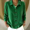 Annuo Self-developed Ribbed Button Down Cardigan Long Sleeve Shirt Jacket Versatile Women's Outerwear for European American Women