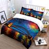 Bridge, colorful sky, reflection. Bedding sets Duvet cover sets Duvet covers Pillowcases(1 * Duvet Cover 2 * Pillowcases without duvet insert)