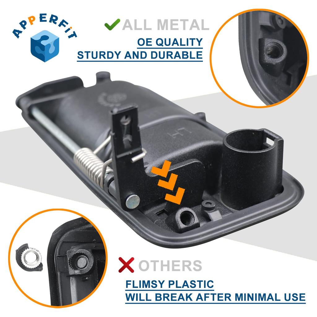 APPERFiT All Metal Exterior Door Handle with Lock Cylinder & Key for Chevy Tahoe