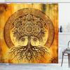 Oriental Atmosphere Warm Tone Mandala Gorgeous Life Tree Shower Curtain, Fabric Bathroom Decorative Shower Curtain With Hook