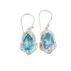 Genuine Sky Blue Topaz Gemstone 925 Sterling Silver Artisan Jewelry Earrings EE-41-2