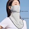 Solid Color Face Gini Mask Summer Sunscreen Mask Ice Silk Womne Neckline Mask Men Fishing Face Mask