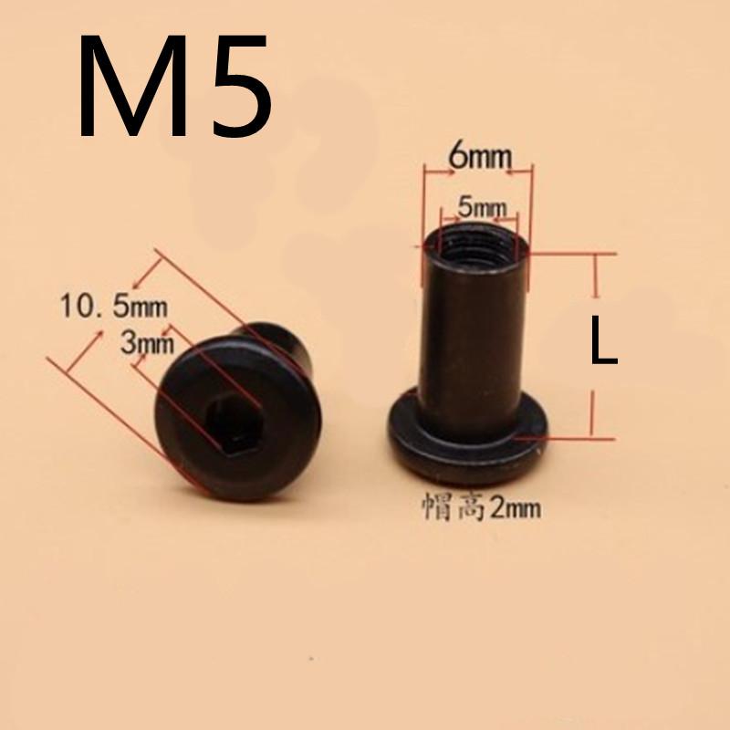 20-50pcs M3 M4 M5 M6 M8 Black Zin Plated Large Flat Hex Hexagon Socket Head Rivet Connector Insert Joint Sleeve Cap Butt Nut
