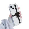 Черный бант в стиле легкой роскоши для iPhone17, чехол для телефона с ушками кошки, Apple 16/15, прозрачный, Air, персонализированный 14, мягкий
