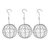 3Pcs 15cm Iron Ball Shape Pot Metal Hanging Er Holder