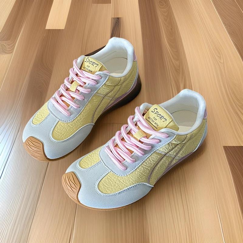 Fashion Moral Training Shoes Women's 2025 Spring New Ugly Cute Flat-bottomed Retro Color Matching Forrest Gump Shoes Soft-soled Casual Sports Shoes