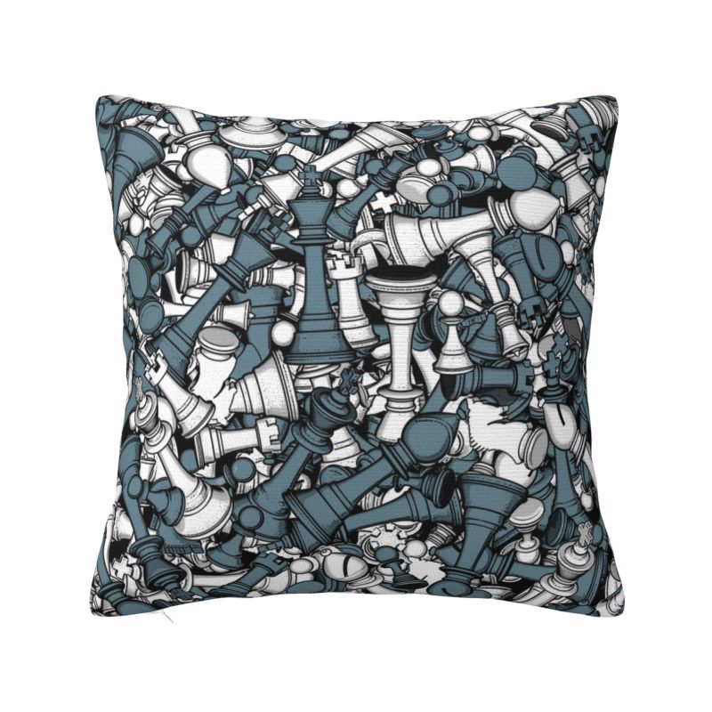 Custom Chess Club Seven Cushion Cover 45x45cm Chessboard Game Chess Piece Soft Modern Pillows for Sofa