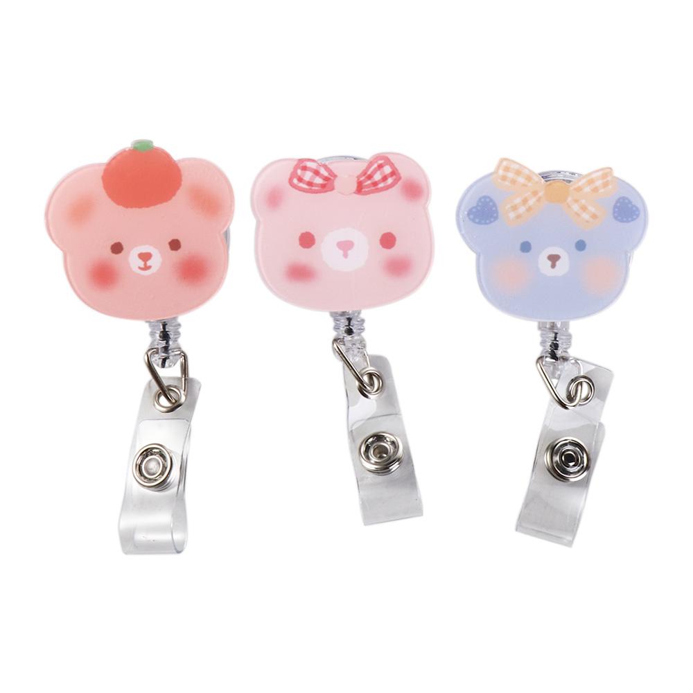 Bear Name Tag School Supplies Office Supplies Nurse Doctor Retractable Badge Reel Name Card Holder Badge Holder ID Card Clips
