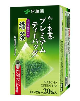 Itoen Oi Ocha Премиальные чайные пакетики, Зеленый чай Удзи Матча, 1,8 г x 20 пакетиков