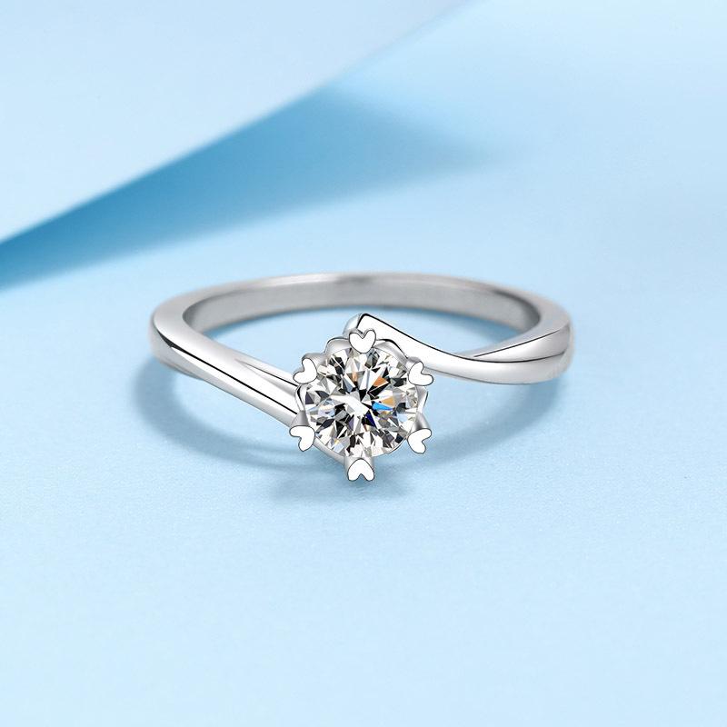Серебряное кольцо S925 для женщин 30 минут 50 минут кольцо со снежинкой из муассанита с покрытием из золота pt950 Обручальное кольцо, кольцо для предложения, подарок подруге