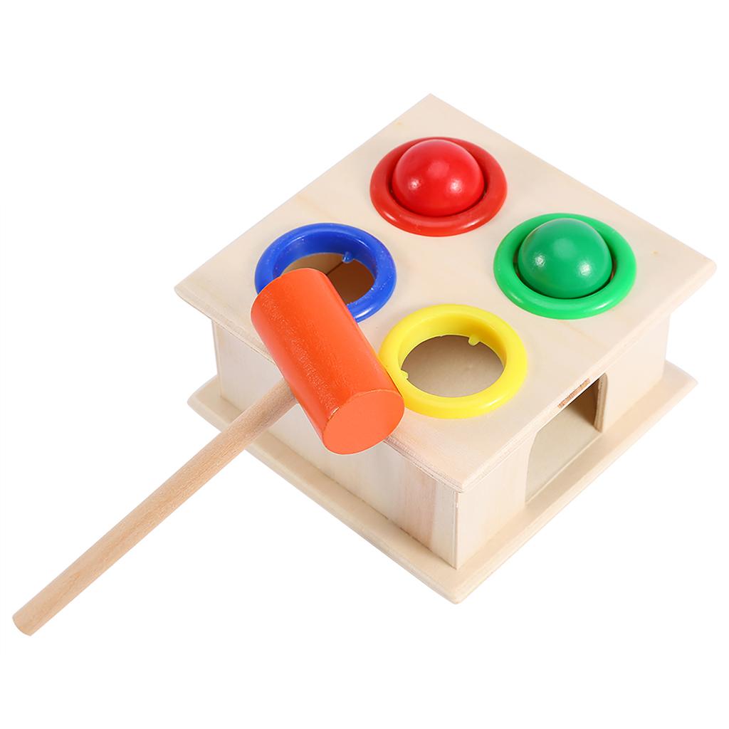 Novel Kids Hammering Game Wooden Ball Hammer Box Children Early Learning Educational Toy