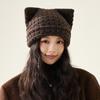 Cat Ear Wool Hat Autumn Winter Big Head Warm Ear Protection Knitted Hat