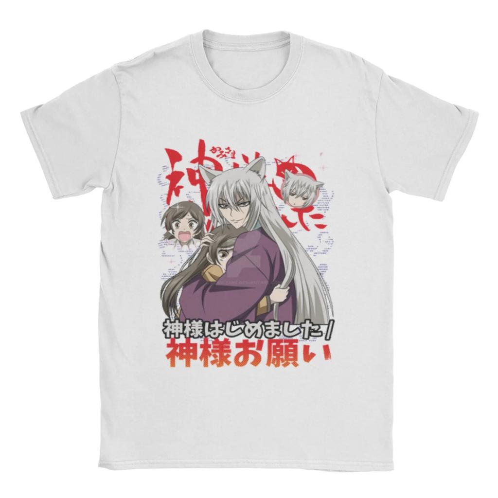Футболка Томоэ и Нанами Летняя Kamisama Kiss Чистый Хлопок Футболки для Мужчин Харадзюку Принт Футболка с Коротким Рукавом Y2K Забавные Топы