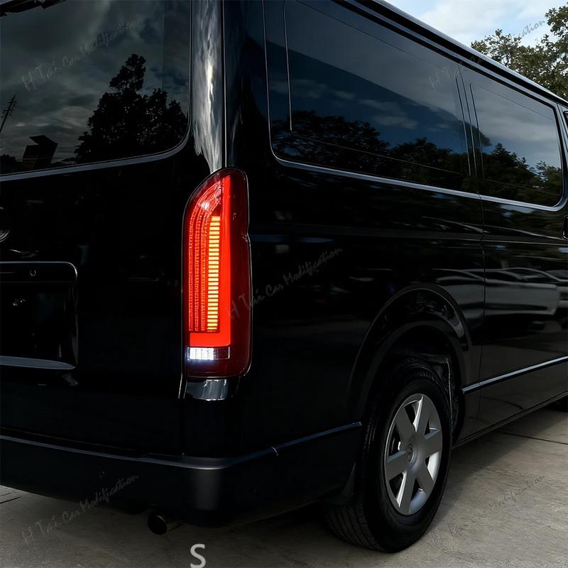 Пара светодиодных задних фонарей для Toyota Hiace 2005-2018 Задние фонари Задние противотуманные фары Динамические указатели поворота Световые сборки для автомобиля