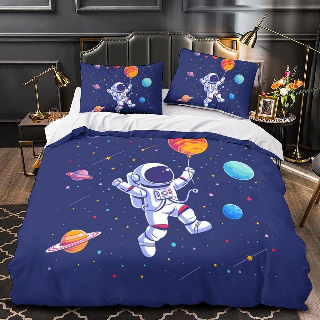 Комплект постельного белья 3D космонавт, для мальчиков-подростков, мужской пуховый пододеяльник, наволочка 2/3 шт., чехол на космическую тему, подарок на день рождения