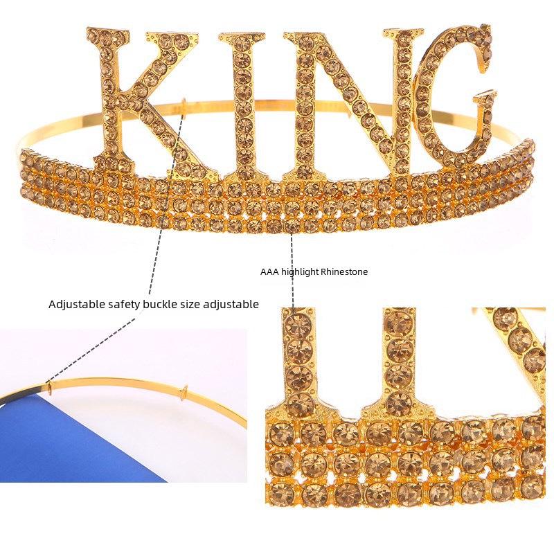 Мужской комплект из королевской короны и пояса на день рождения - праздничный головной убор для торта