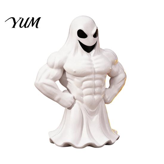 Personalized Room Ornament 3D Printed Buff Ghost Figurine, Funny Muscle Desktop Ornament, Spooky Halloween Decor, Novelty Home Tabletop Decoration