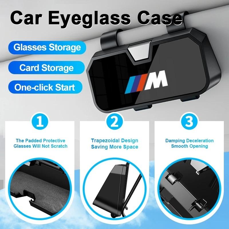 JKGN2 BMW Car Sun Visor Glasses Holder Auto Eyeglasses Storage Box for M Power I3 G08 E34 F94 F97 F98 F95 F92 F91 F15 F16 G20 G30