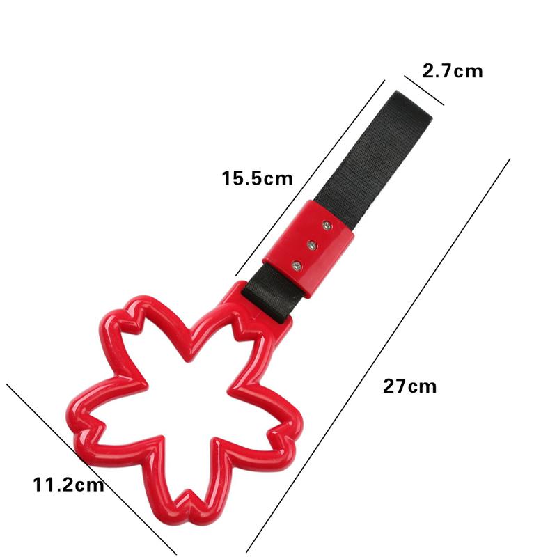 JDM RACING Train Bus Handle Hand Strap Ring Flowers Styling Drift Charm Strap Drift Auto Access Car Tow Trailer Hole Decoration