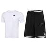 Solid Color Sports Casual Crew Neck Short Sleeve T-Shirt Loose Shorts Set Men Sets AR4999-101+DH7161-010