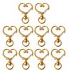 10Pcs Metal Swivel Lobster Clasp Snap Hook Heart Shape Keychain Jewelry Findings