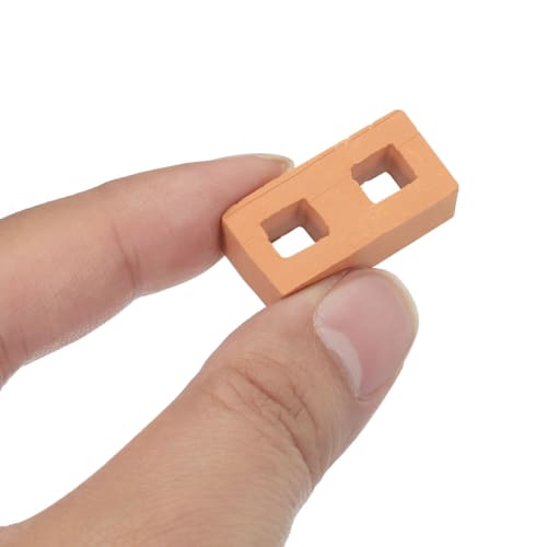 uxcell Miniature Bricks Clay Mini Wall Bricks Model Building Set for Model Building Dolls, Pet Houses, and Gardens, Red, 50 Pieces, 1/12 Scale, 28x14x