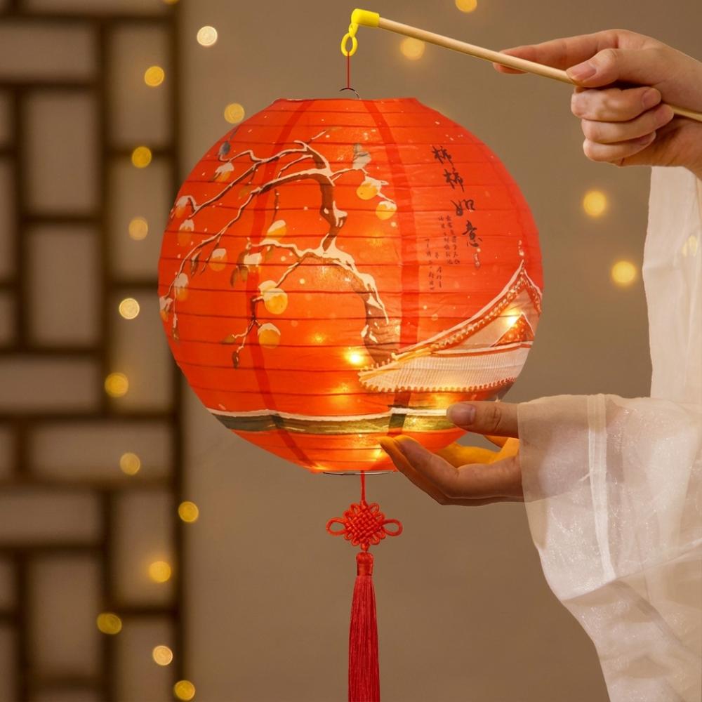 Luminous Mid-Autumn Paper Lanterns Folding DIY Handheld Lanterns Kindergarten Use