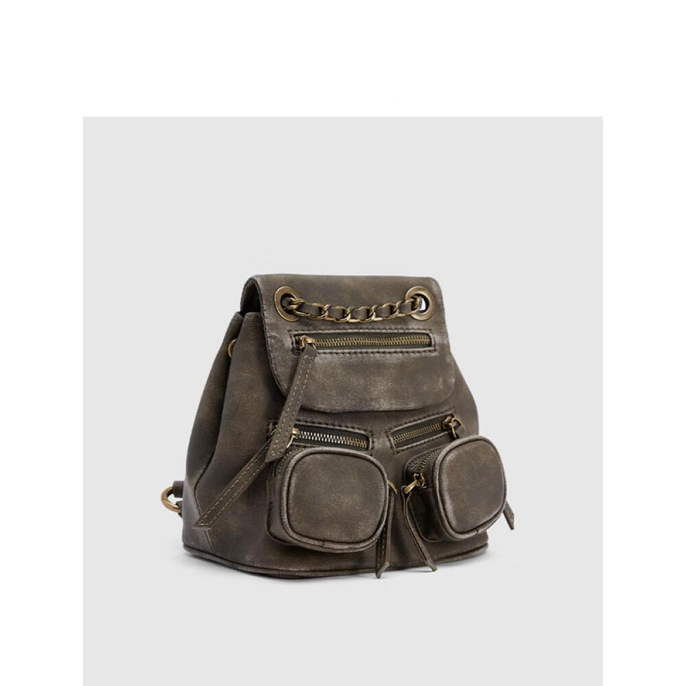 Женский крутой рюкзак с земным карманом, длина 19 см, ширина 14 см, высота 23 см.