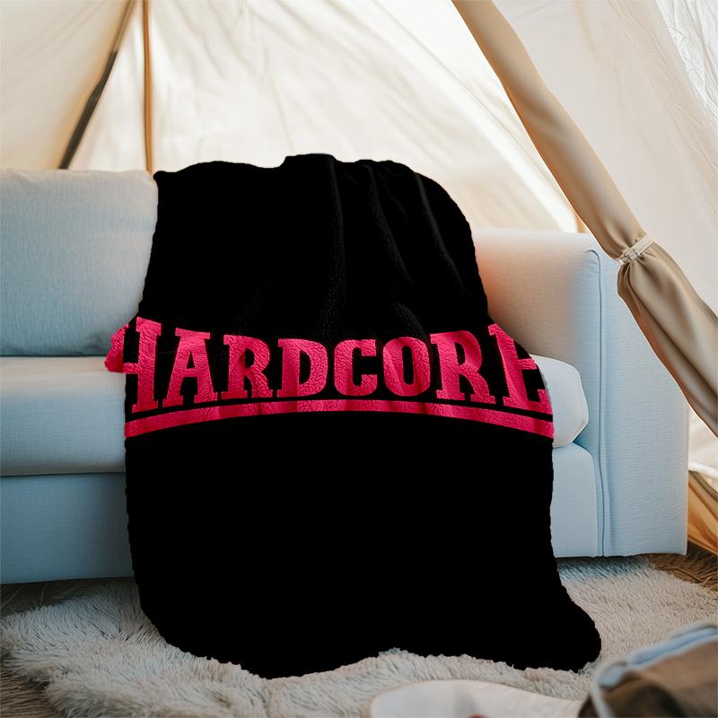 HARDCORE LOGO printed blanket—lightweight,soft,warm;versatile blanket all seasons—perfect as &air-conditioning throw,nap blanket