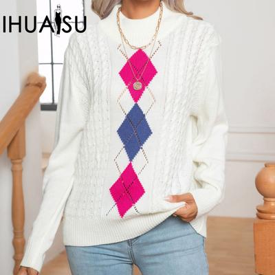 Женское осенне-зимнее нижнее белье Hollow Collision Twist с длинным рукавом и полувысоким воротом, вязаный свитер