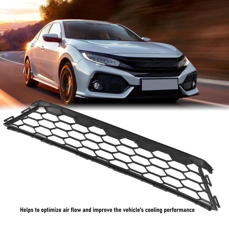 Front Lower Bumper Grille Sporty Look Improved Airflow 71107TGGA50 Front Bumper Mesh Grille for Honda Civic 2017-2019 Hatchback