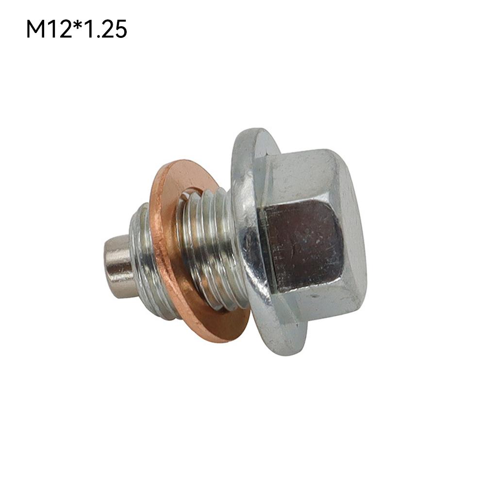 Magnetic Oil Drain Sump Nut Stainless Steel Oil Drain Plug Screw Durable Auto Engine Protection Part M12x1.25 M14x1.5 M12 x1.75 Oil Drain Plugs 3