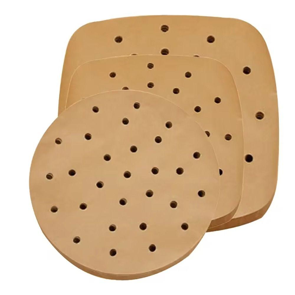 100Pcs Disposable Steamer Liners Square Round Steaming Basket Mat New Air Fryer Paper