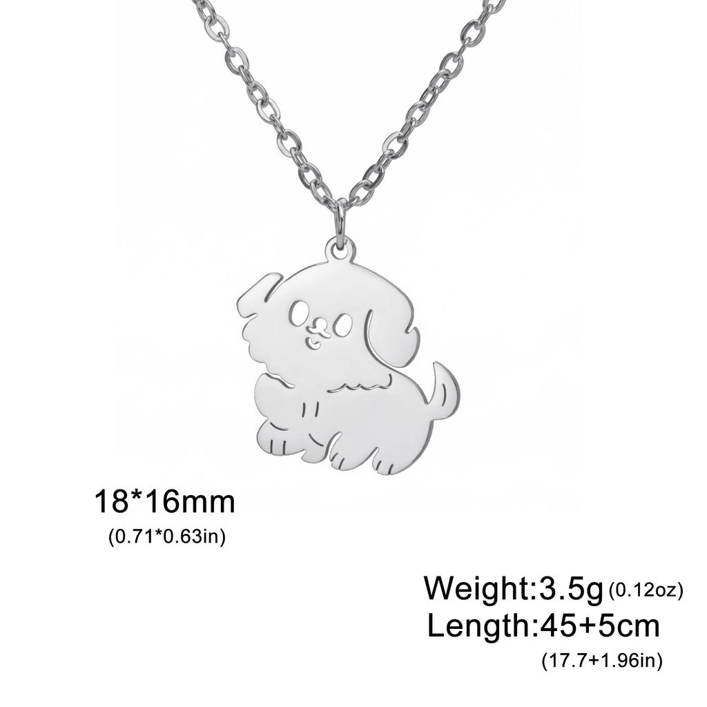Cazador Cute Dog Puppy Pendant Necklace for Women 2026 Stainless Steel Charm Necklace Wholesale Valentine Gift Jewelry