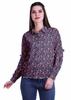 Moomaya Printed Long Sleeve Top For Women Classic CollarA  SummerA  Button Up