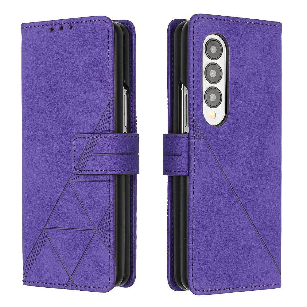 Кожаный чехол-кроссбоди для Samsung Z Fold 5 со слотом для карт и подставкой
