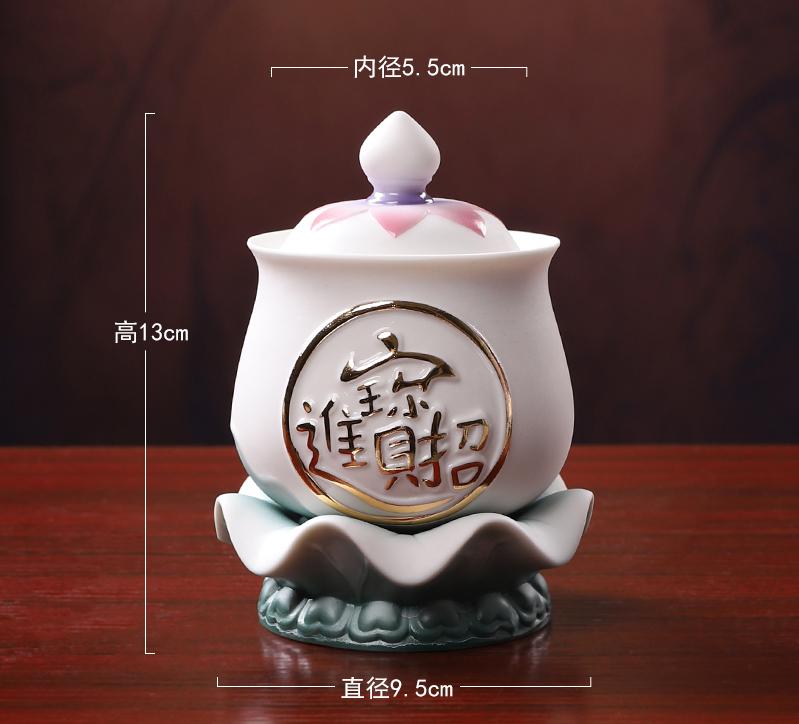 1PCS Ceramic Holy Water Cup Home Buddhist Utensils Cups Feng Shui Ornaments for Worshipping Buddha In Front of the Buddha