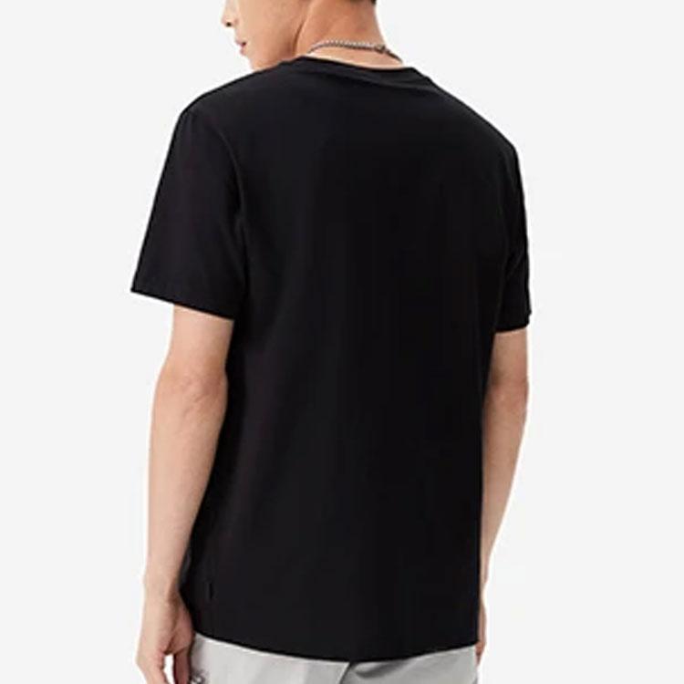 Li-Ning Badfive Basketball Series Loose Round Neck Short Sleeve T-Shirt With Deception Theme Print Men Tops Black AHSS381-2