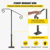 Single Post Handrail Handrail Wrought Iron Fits 1 Or 2 Steps Matte Gray