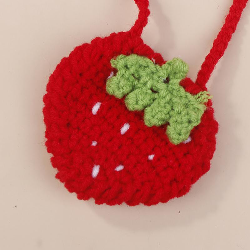 Orange Coin Purse Crochet Drawstring Bag Cute Drawstring Strawberry Shaped Crochet Purse Crochet Lemon Bag Coin Chargers