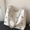 Personalized Shoulder Bag Three-dimensional Butterfly Women Casual Soft Pu Large Capacity Chain Handbag New Bucket Crossbod Bags