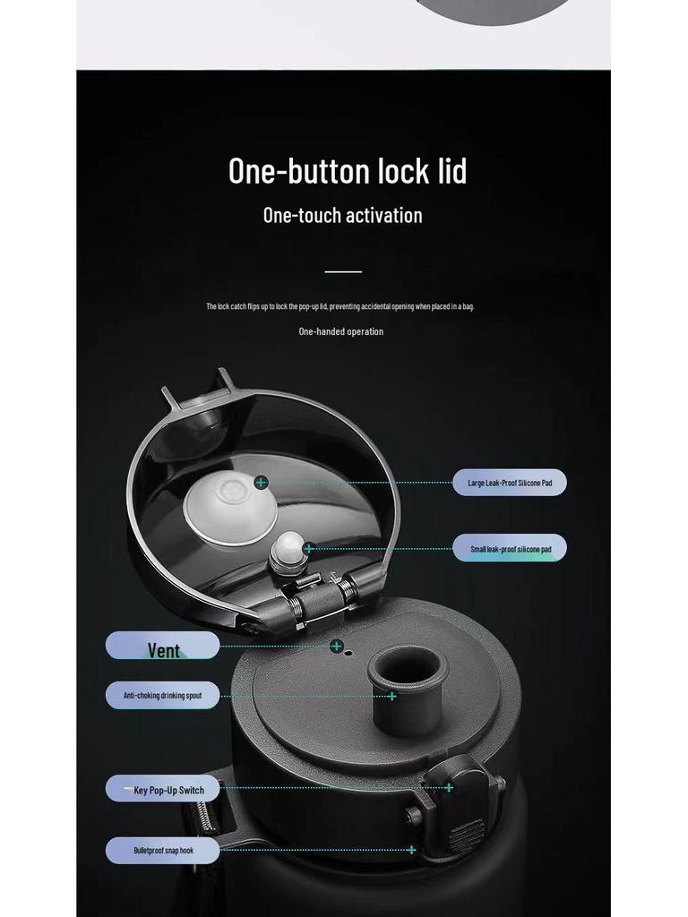 Мужская спортивная бутылка для воды большой емкости с матовым покрытием - Портативная пластиковая фляга для летнего фитнеса и путешествий