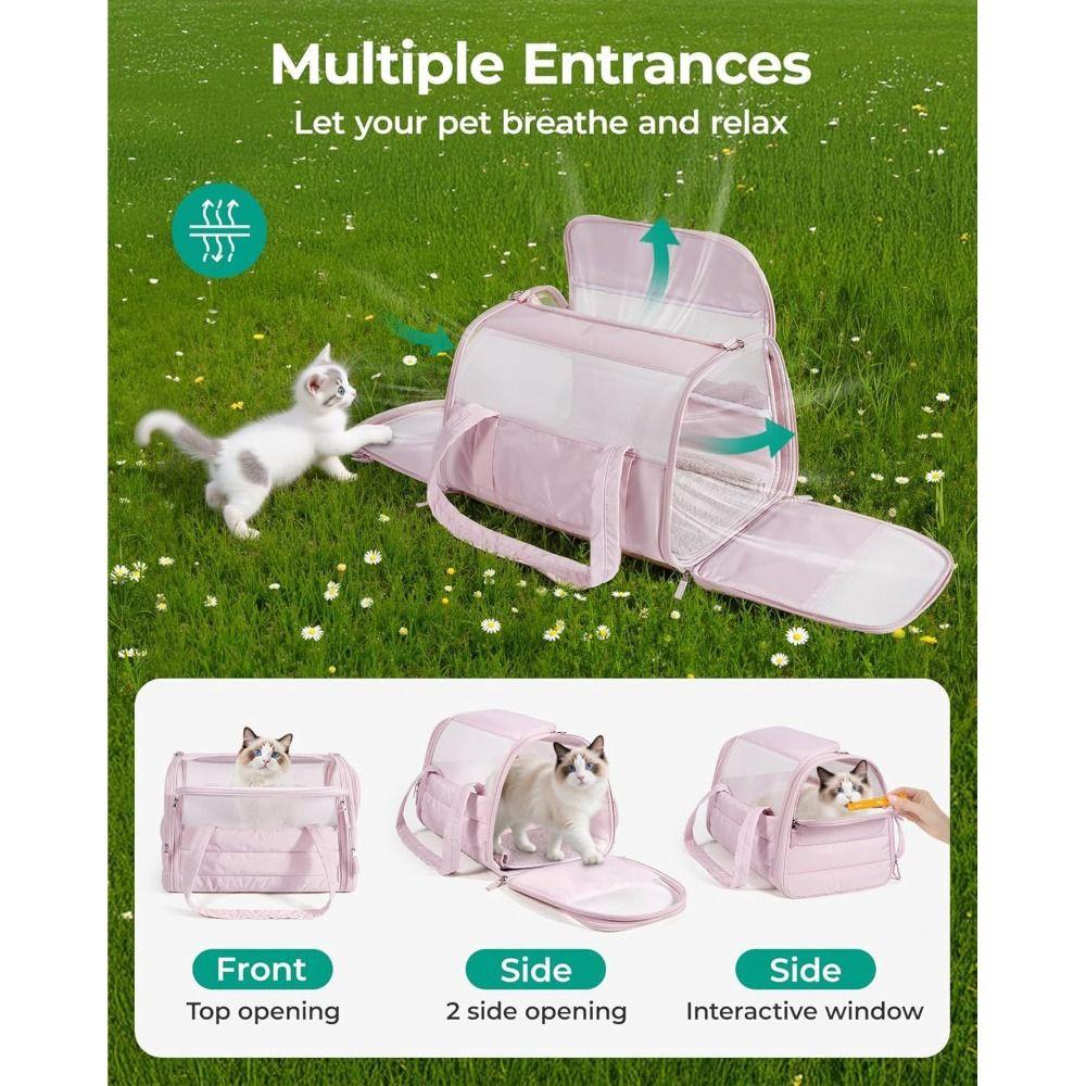 Quilted Cat Carrier Soft-Sided Dog Carrier New Pet Carrier for Small Medium Cats Dogs