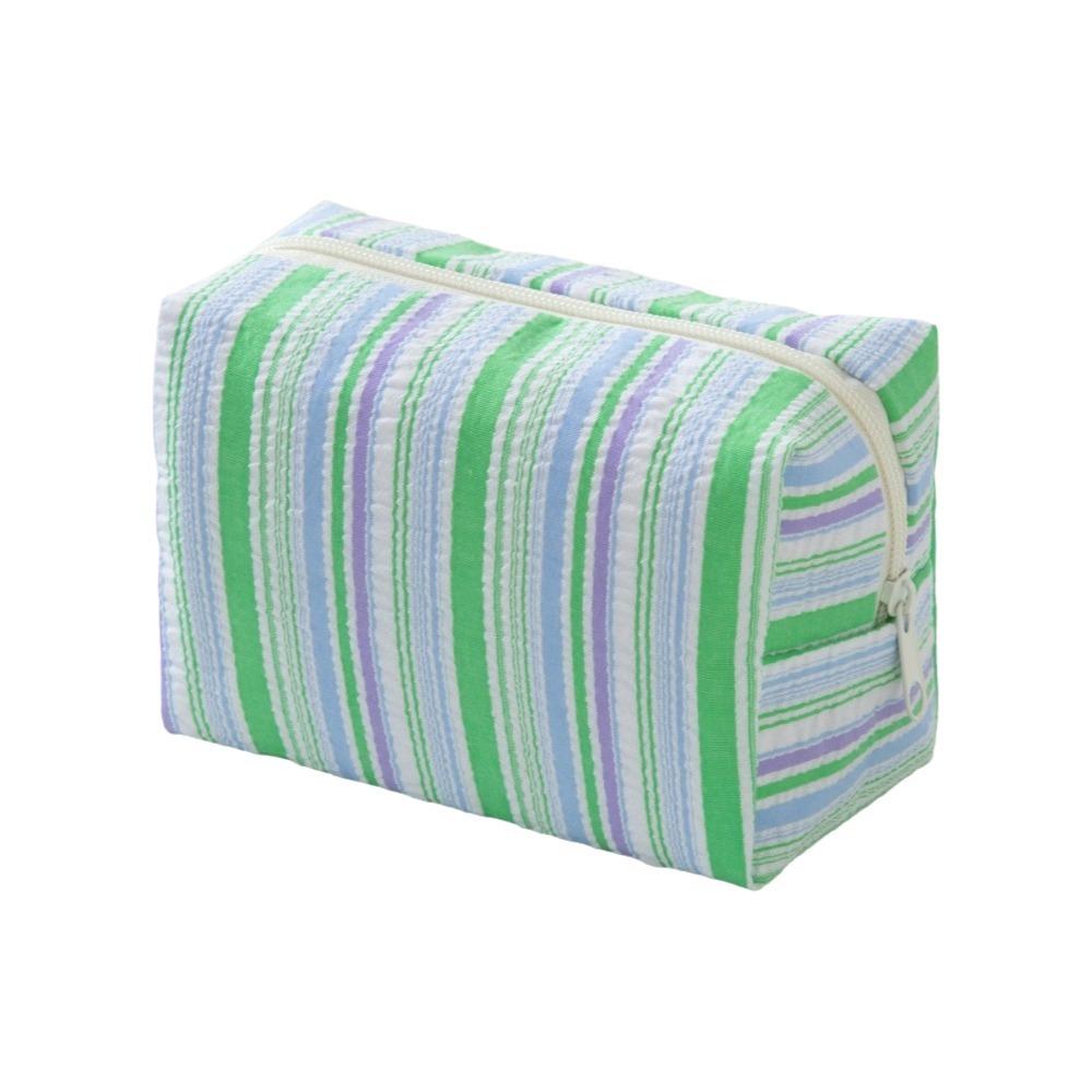 Striped Design Cosmetic Bag Lightweight Travel Skincare Bag Striped Makeup Pouch Girls