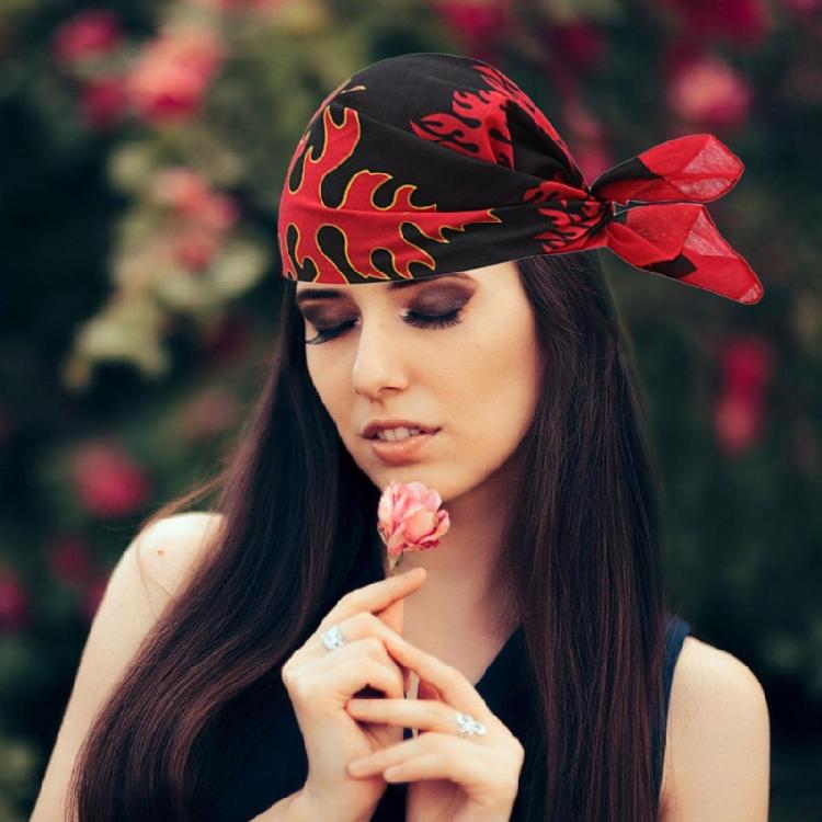 12 шт. Повязка на голову для бега и танцев, Хип-хоп, Шарф для волос, Красивый узор, Квадратный декоративный шарф, Аксессуары для костюма